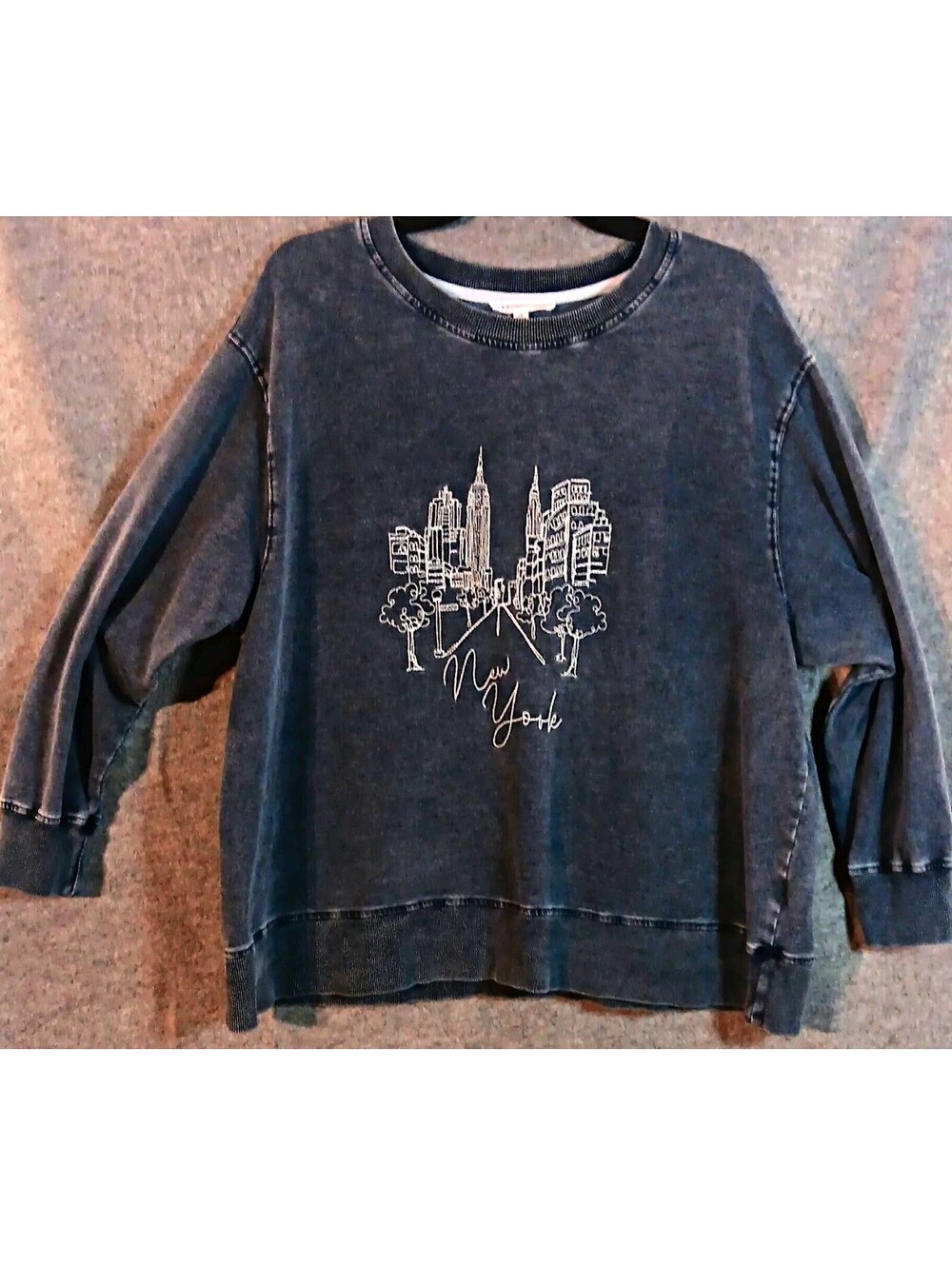 Jane + Delancey Women’s NYC Graphic Pullover Sweatshirt Crewneck Gray XL